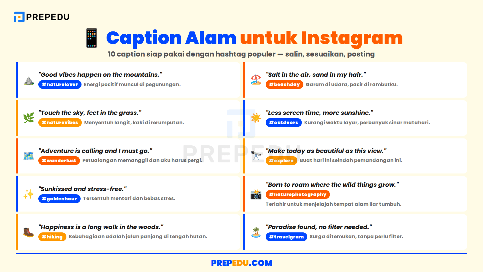 Caption Alam untuk Instagram Bahasa Inggris beserta Artinya