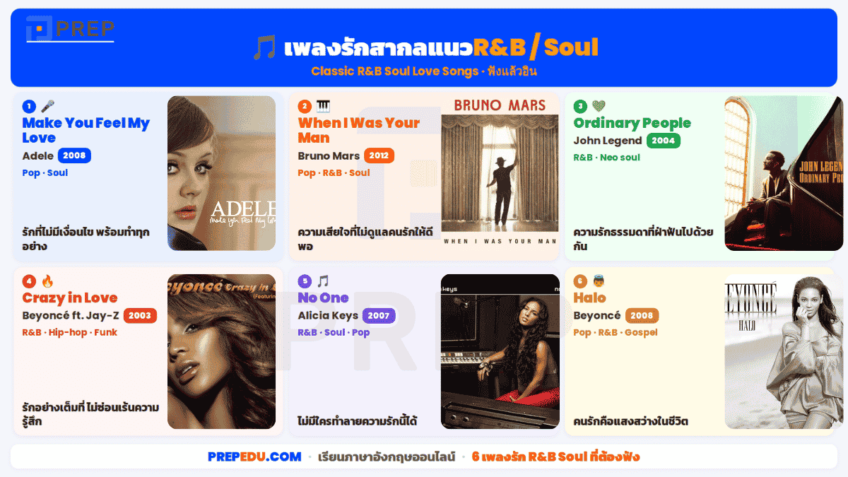 เพลงรักสากลแนว R&B/Soul&nbsp;