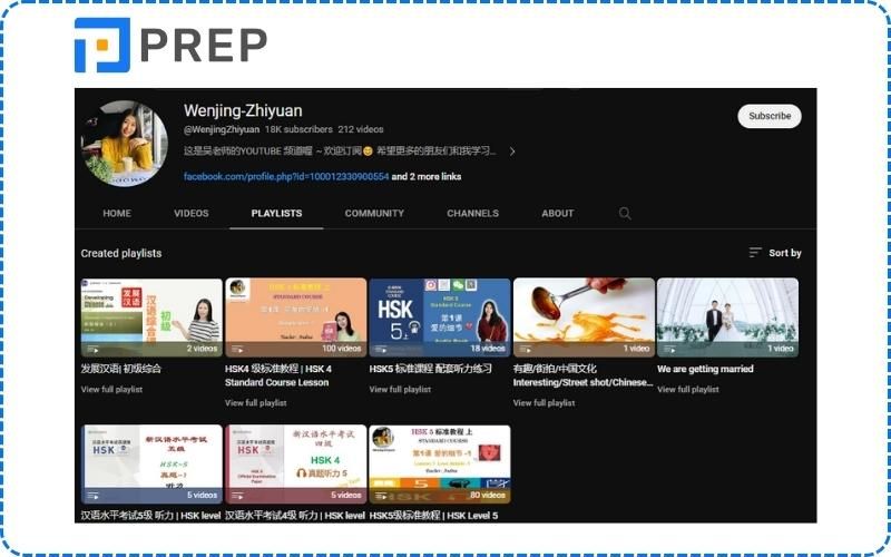Kênh có các khóa học tiếng Trung online HSK 4 Wenjing-Zhiyuan