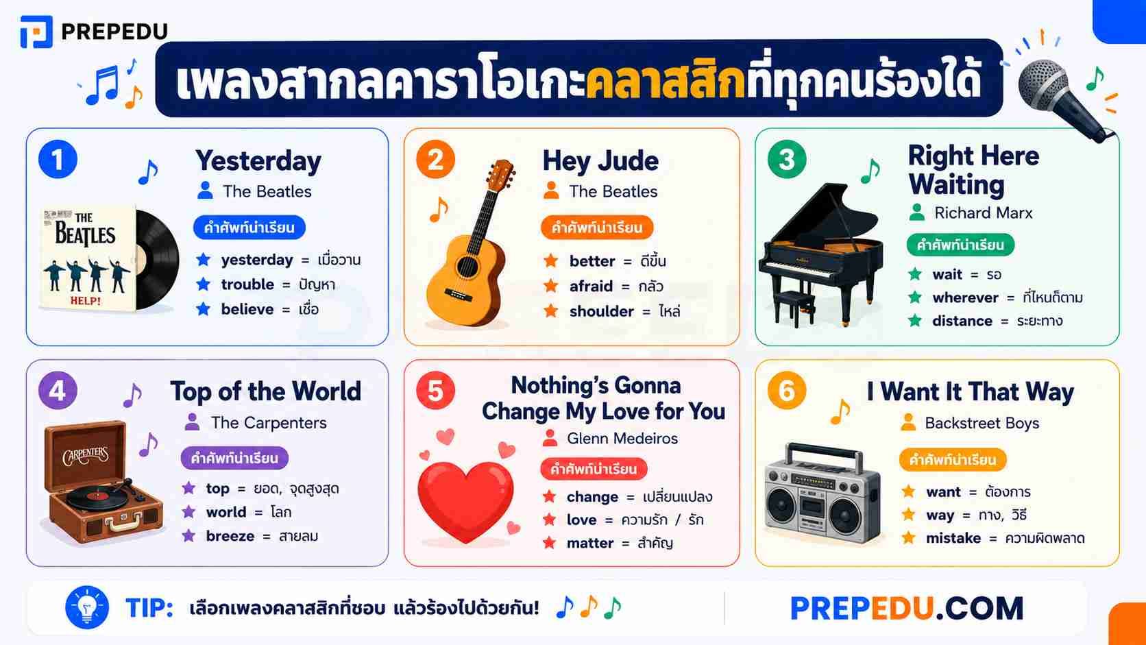 เพลงสากลคาราโอเกะคลาสสิกที่ทุกคนร้องได้