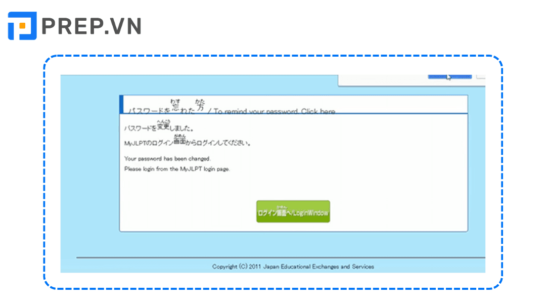 Các bước lấy lại mật khẩu JLPT
