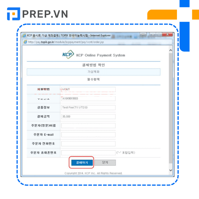 lệ phí thi topik, cách nộp lệ phí thi topik
