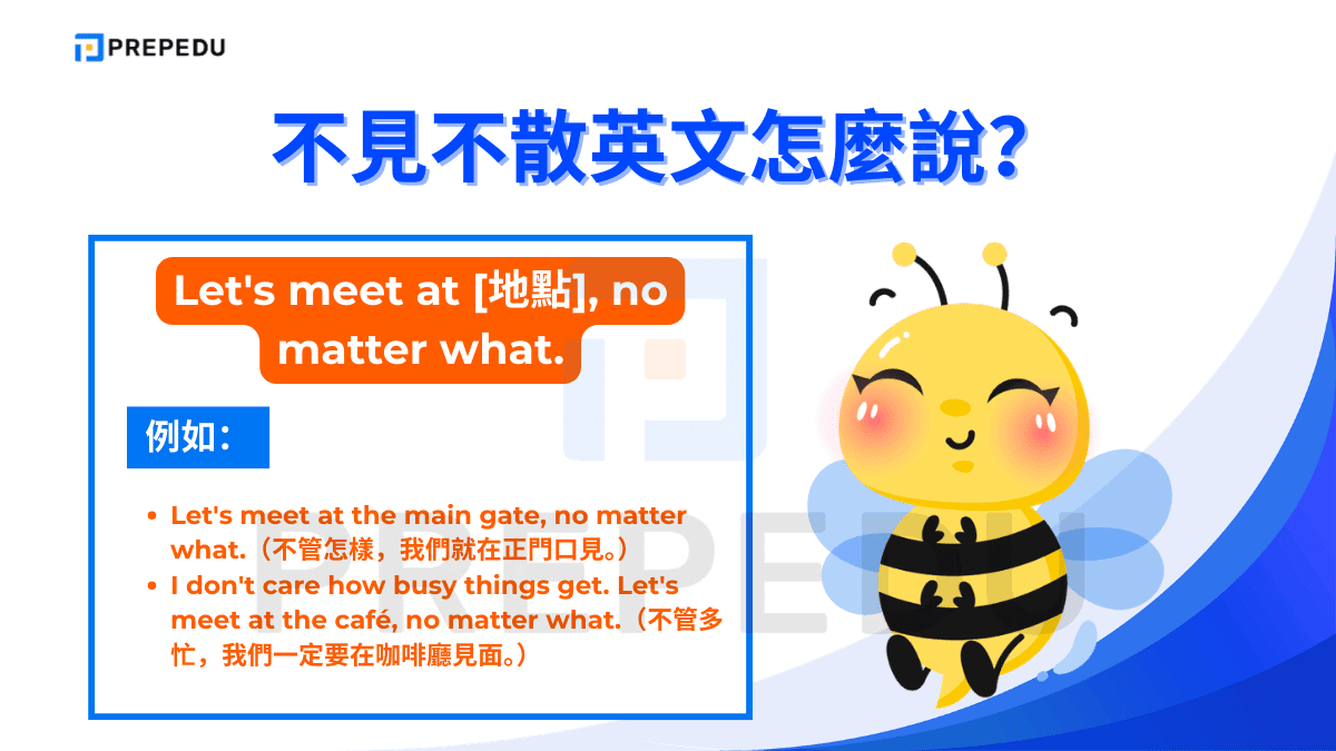 加上「no matter what（不管如何）」，這句話的語氣變得堅定而有力