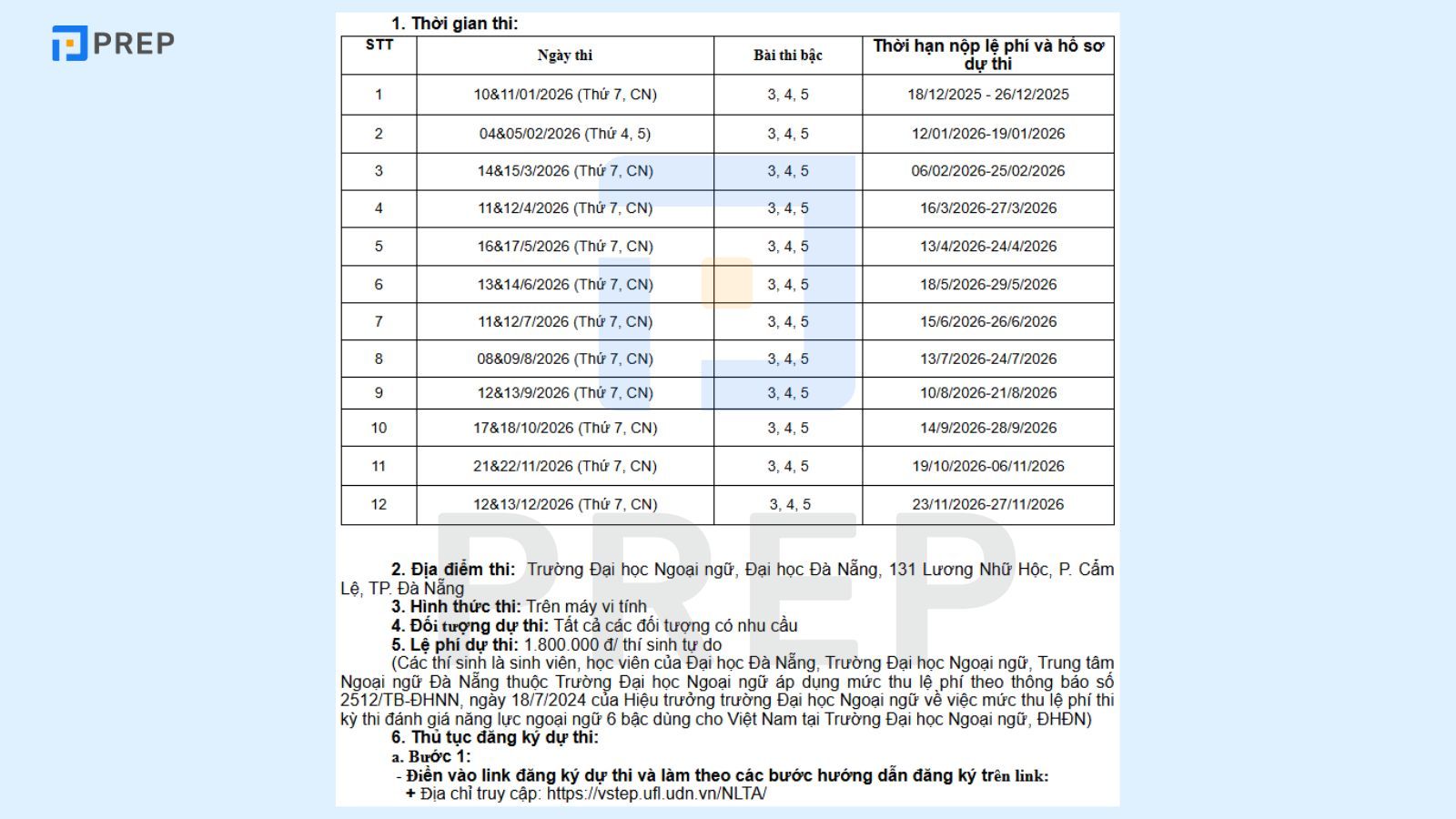Kỳ thi VSTEP Đại học Ngoại ngữ Đà Nẵng