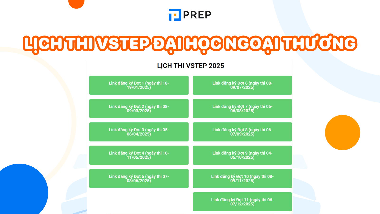 lịch thi VSTEP