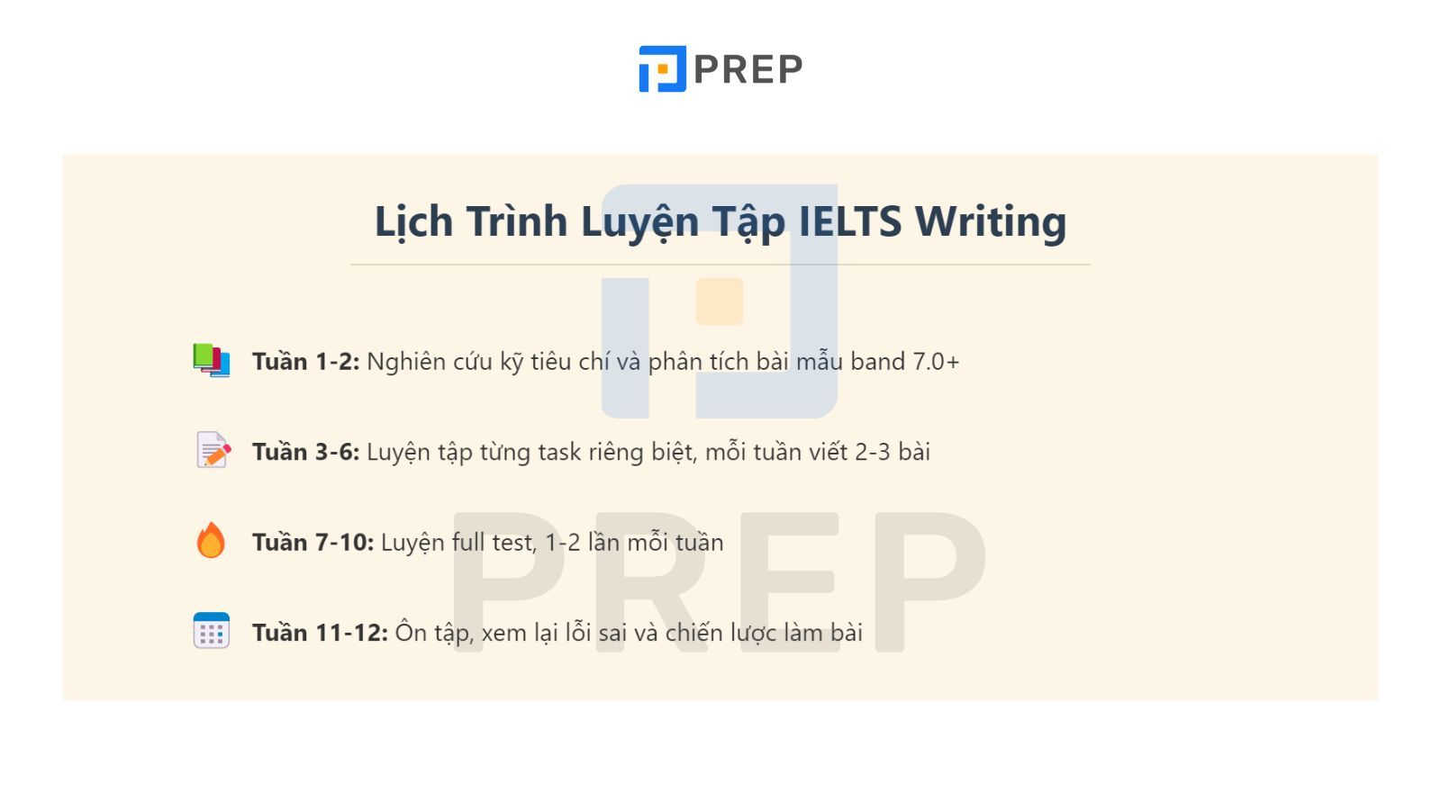 Lên lịch luyện tập phù hợp