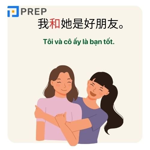 Ví dụ về liên từ trong tiếng Trung&nbsp;