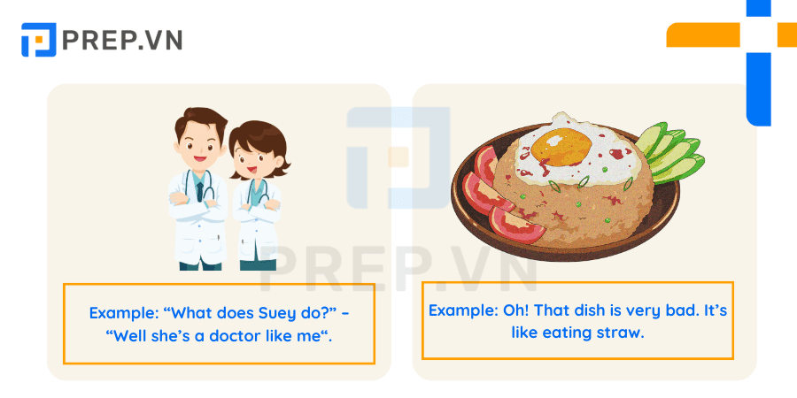 Like với vai trò là giới từ