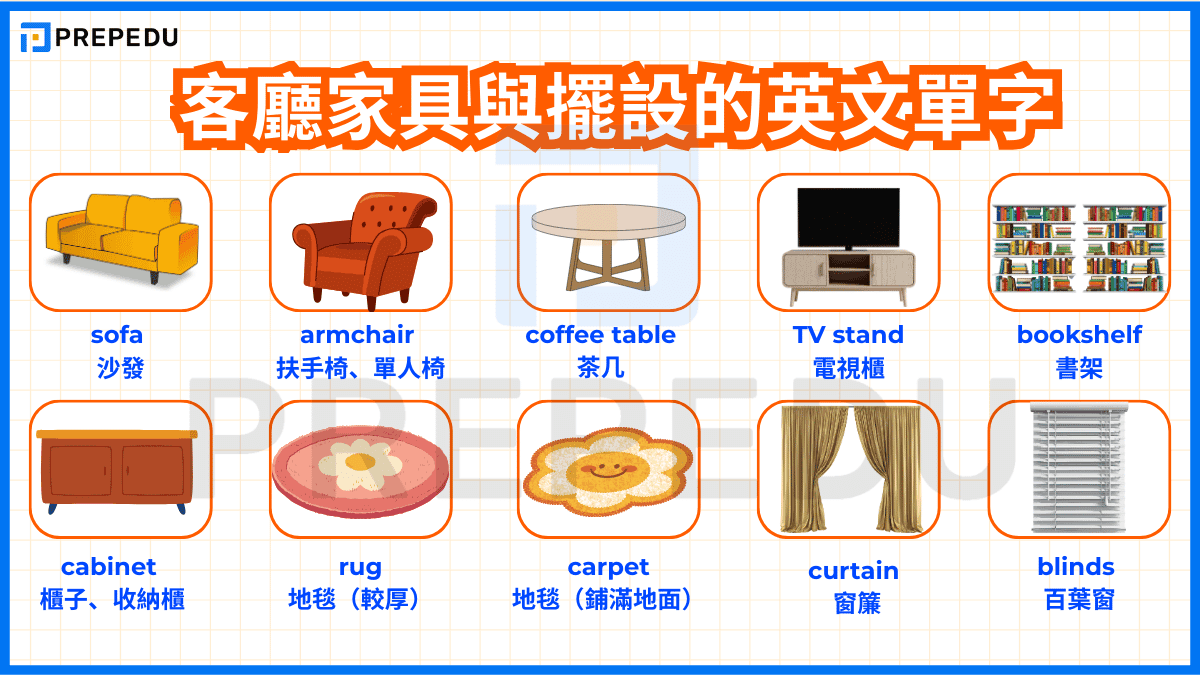 客廳家具與擺設的英文單字