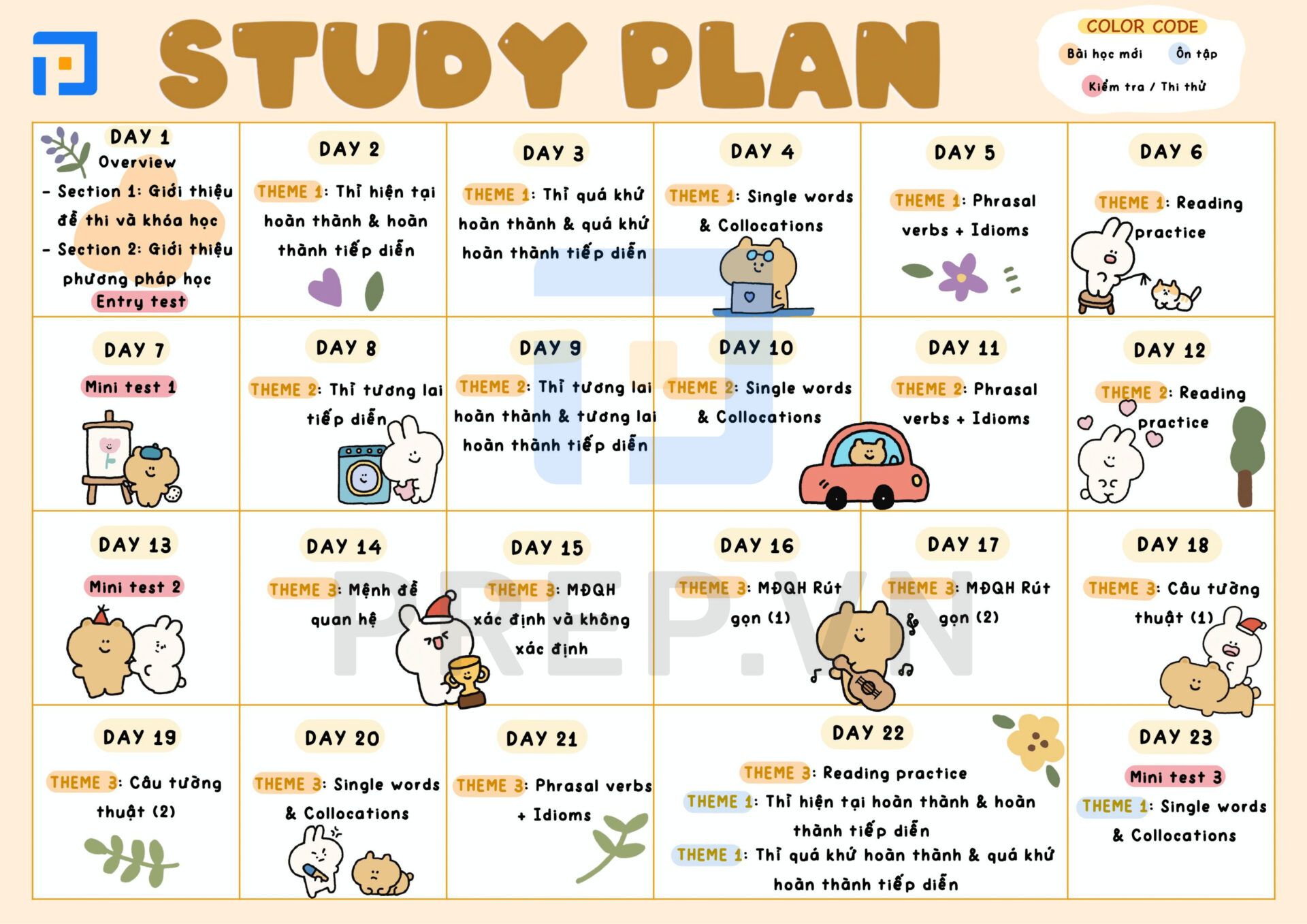 Study plan - lộ trình chinh phục điểm 10 tiếng Anh THPT Quốc gia trong vòng 102 ngày