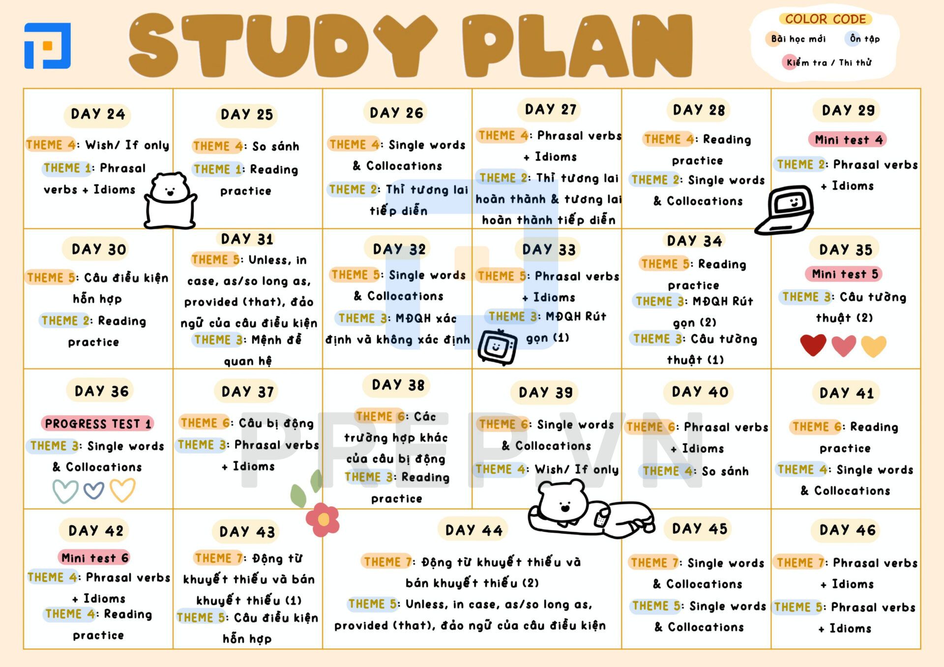 Study plan - lộ trình chinh phục điểm 10 tiếng Anh THPT Quốc gia trong vòng 102 ngày