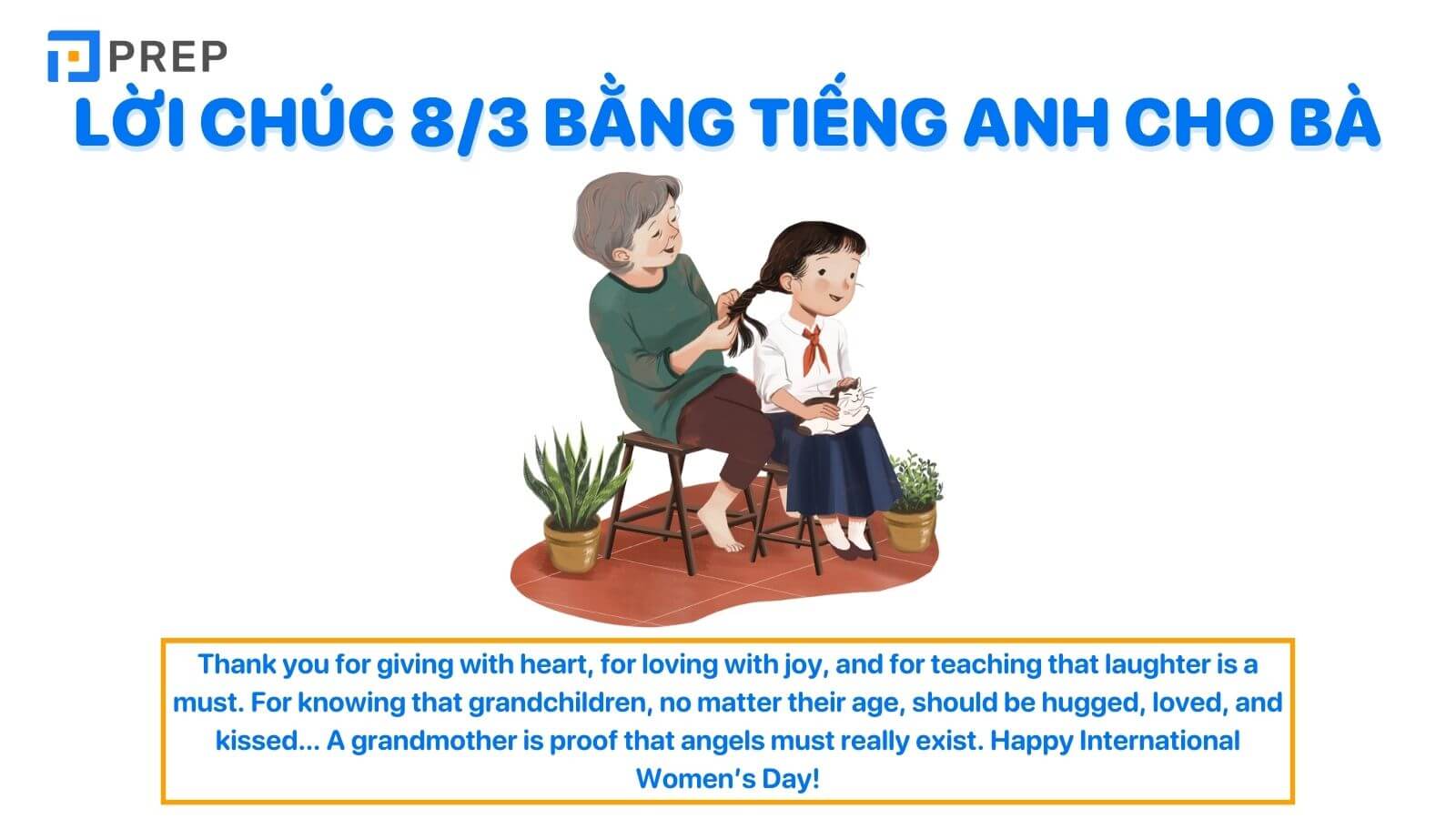 Lời chúc 8/3 bằng tiếng Anh cho bà