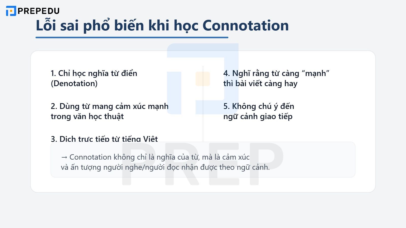 Lỗi sai phổ biến khi học Connotation