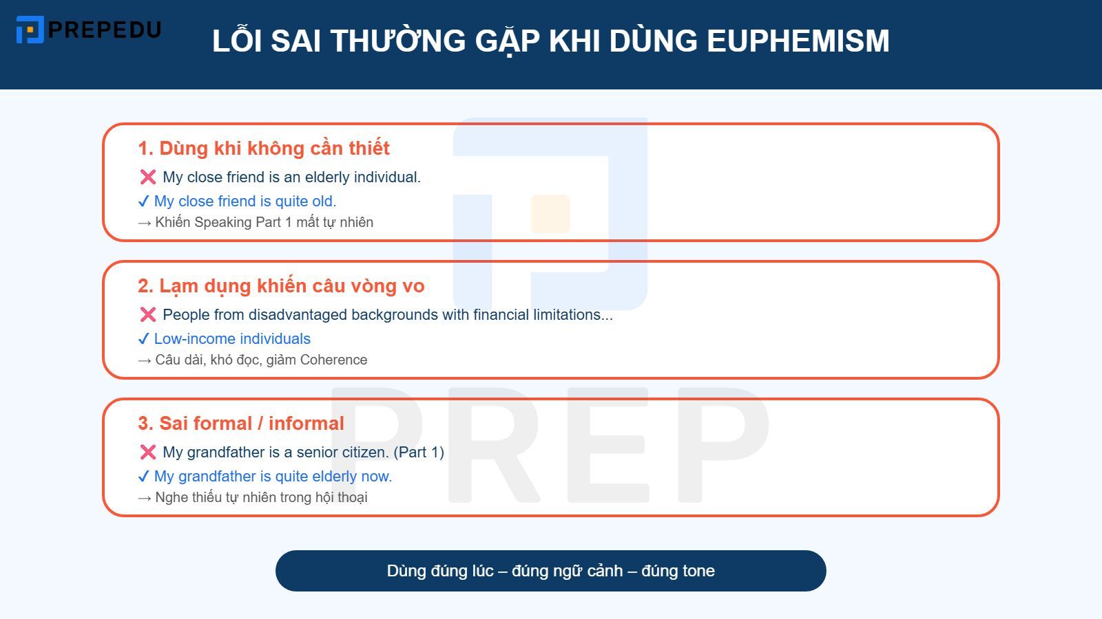 Lỗi sai thường gặp khi dùng euphemism