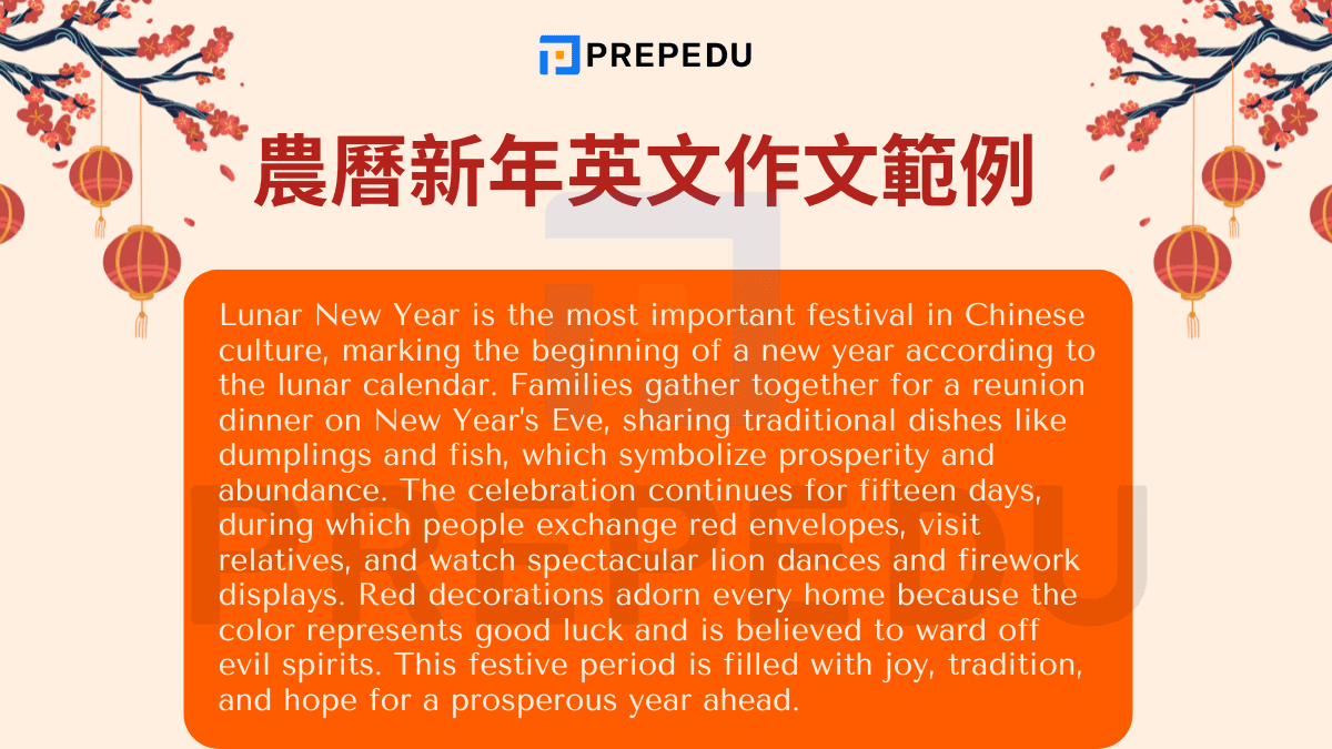 農曆新年英文作文範例