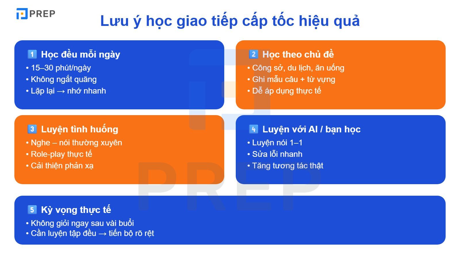 Lưu ý khi học tiếng Anh giao tiếp cấp tốc hiệu quả