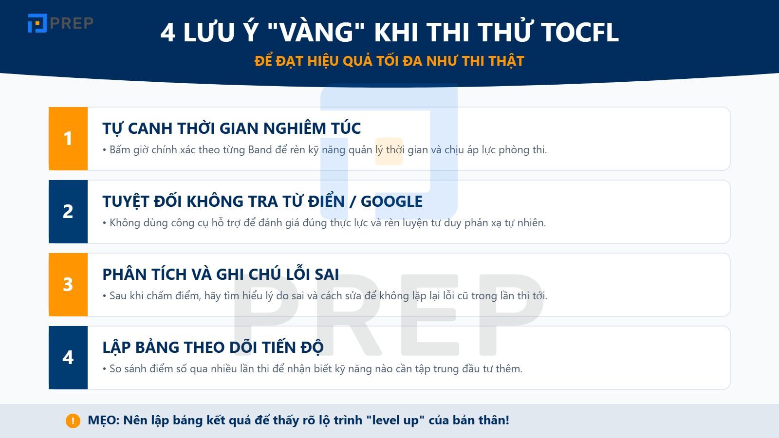Lưu ý khi làm bài thi thử TOCFL