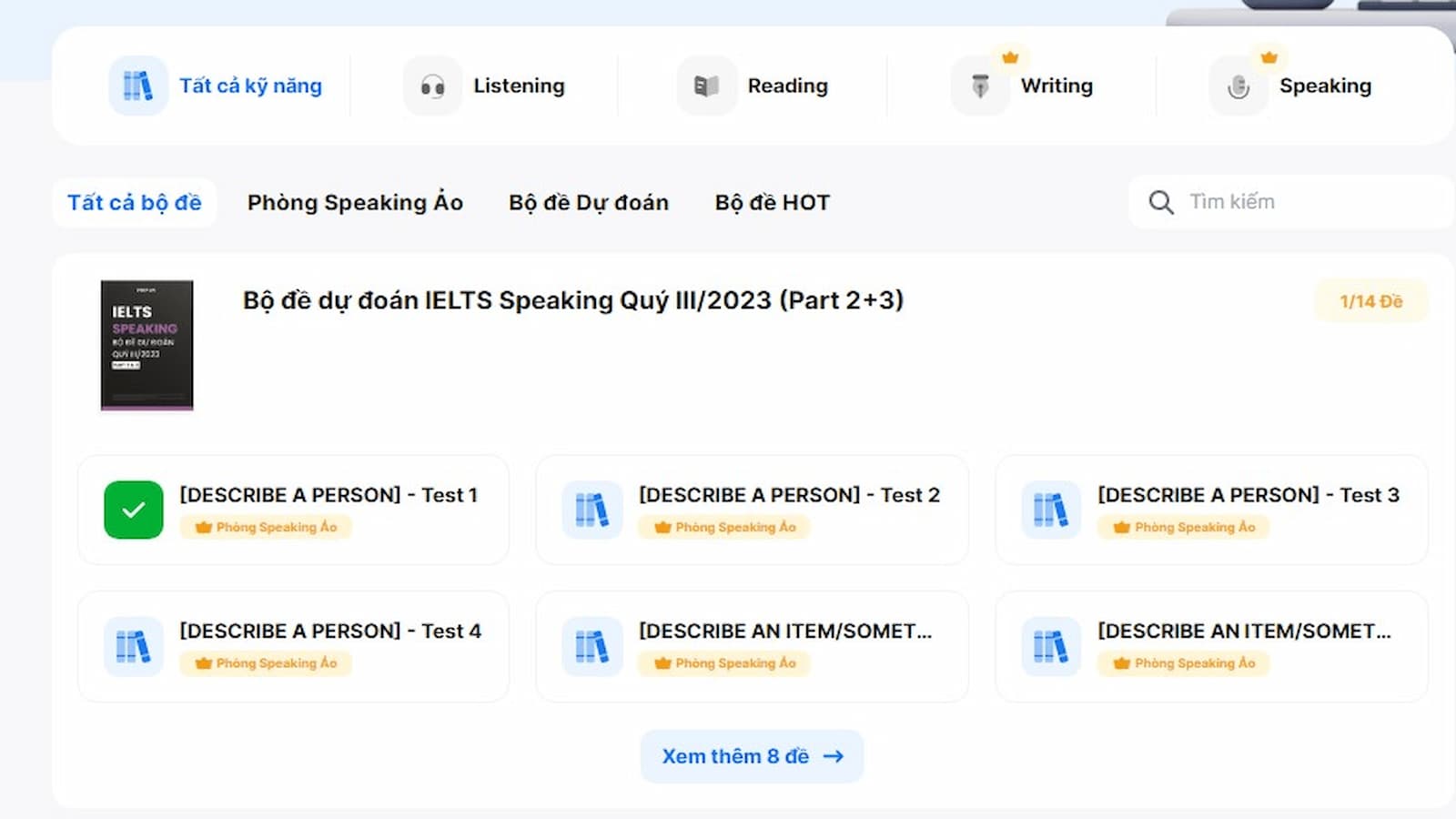 Luyện kỹ năng Speaking ảo cùng PREP 