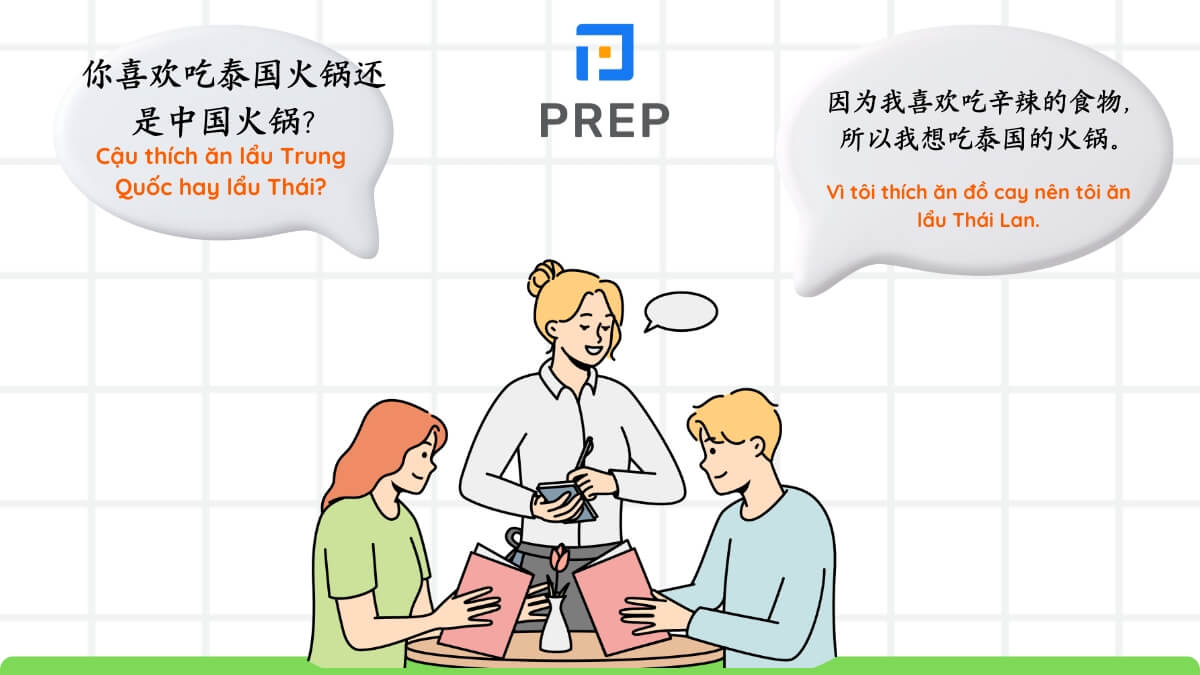 Mẫu câu giao tiếp chủ đề đi ăn lẩu tiếng Trung
