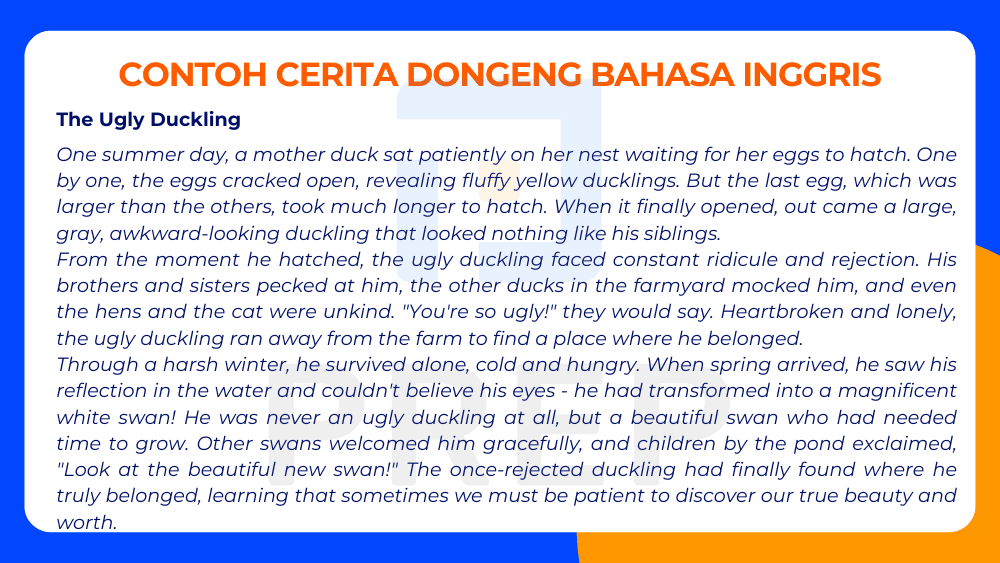 Dongeng Bahasa Inggris: The Ugly Duckling