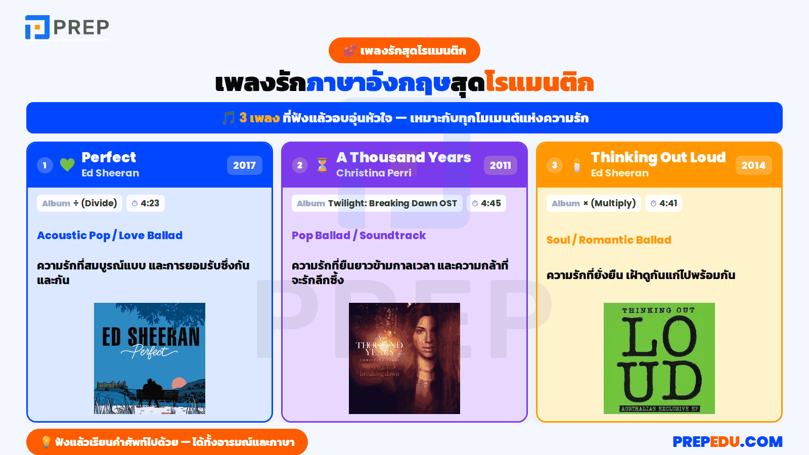 เพลงรักภาษาอังกฤษ สุดโรแมนติก