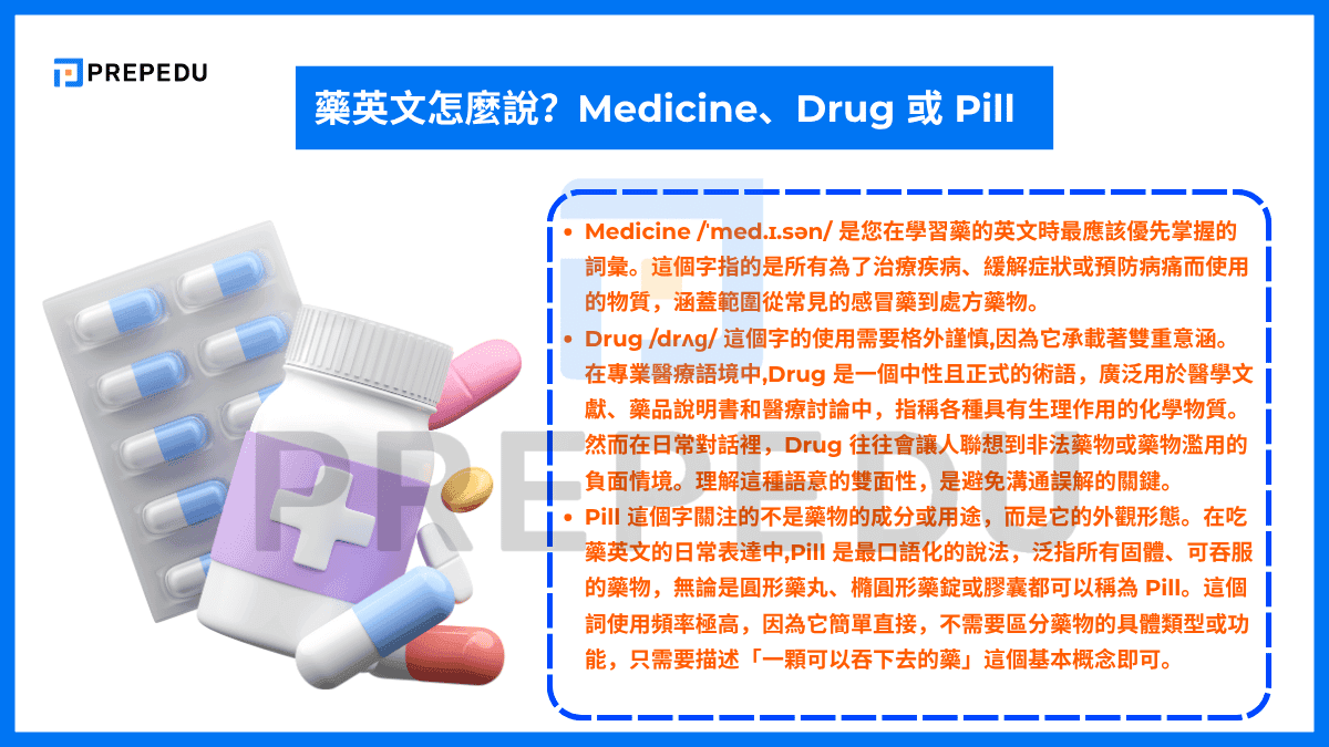 藥英文怎麼說?