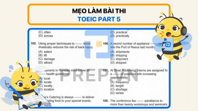 mẹo làm bài thi toeic part 5, mẹo thi toeic part 5