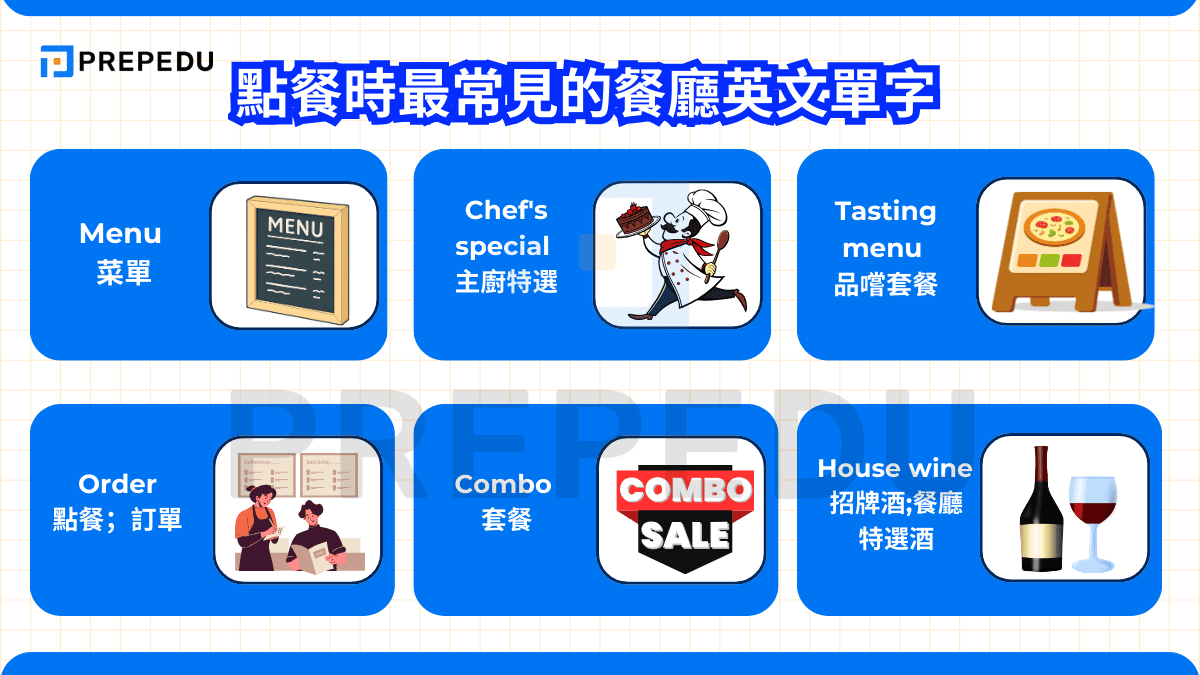 點餐時最常見的餐廳英文單字