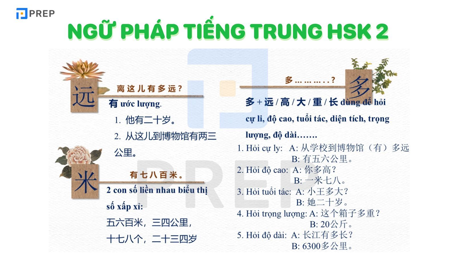 Ngữ pháp tiếng Trung HSK 2
