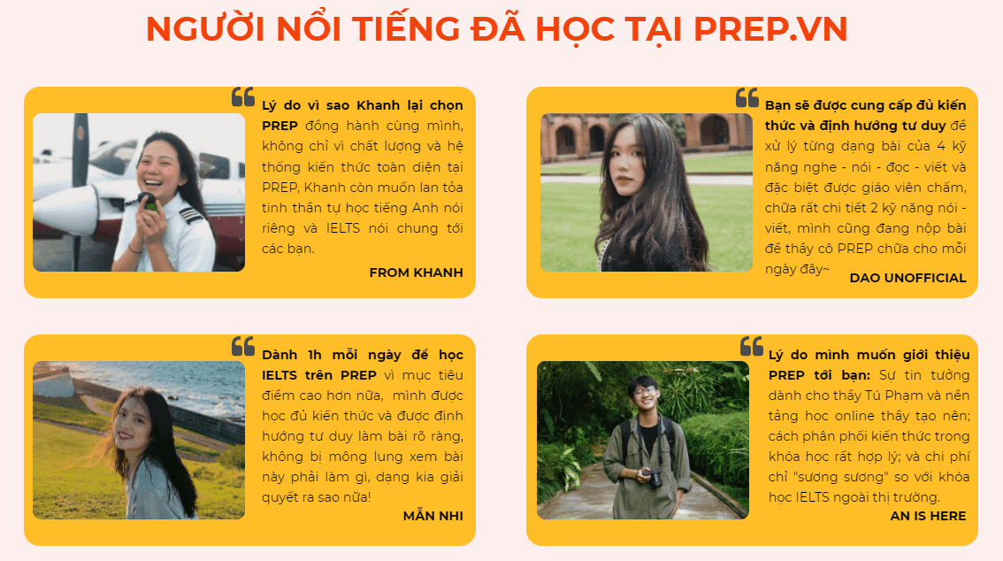 Một số người nổi tiếng đã học IELTS online tại PREP