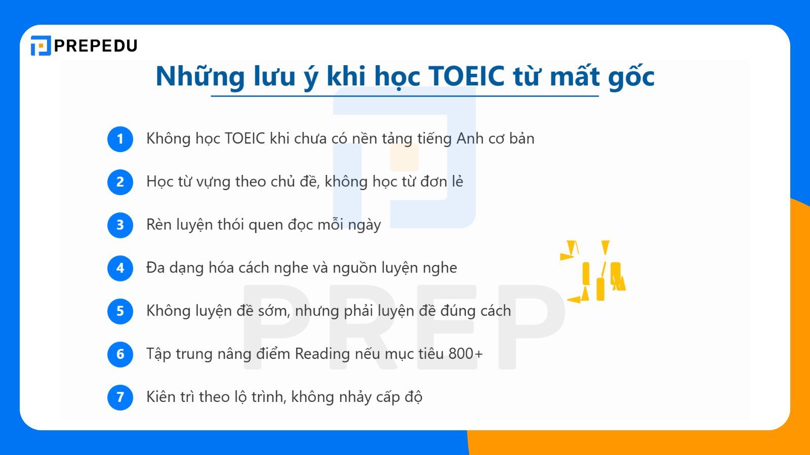  Những lưu ý khi học TOEIC từ mất gốc