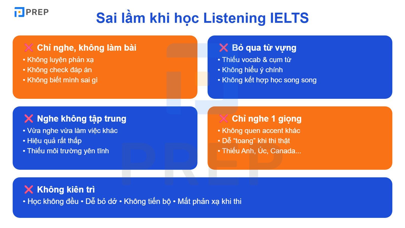 Những sai lầm cần lưu ý khi học kỹ năng nghe