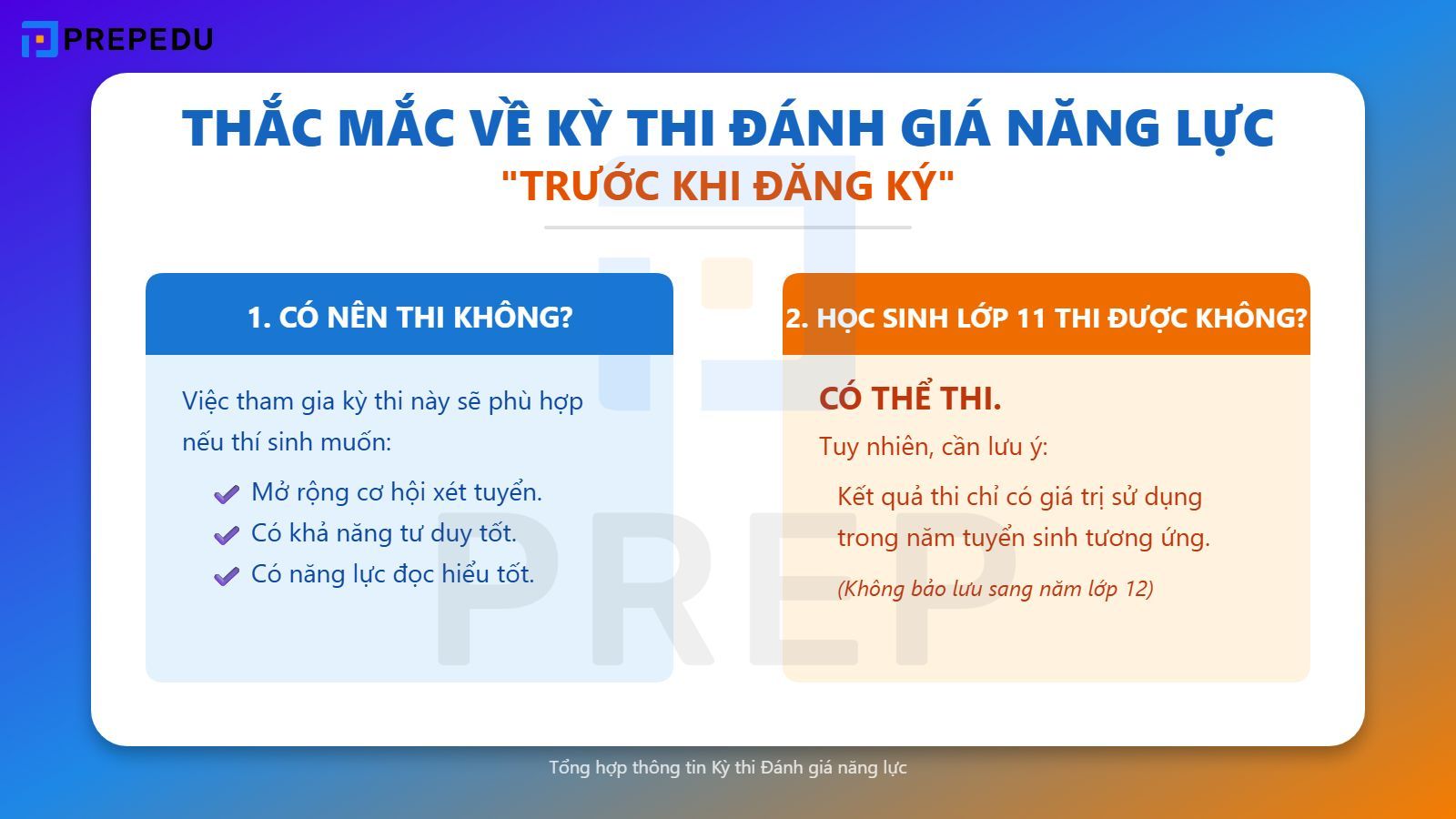 Những thắc mắc về kỳ thi đánh giá năng lực trước khi đăng ký