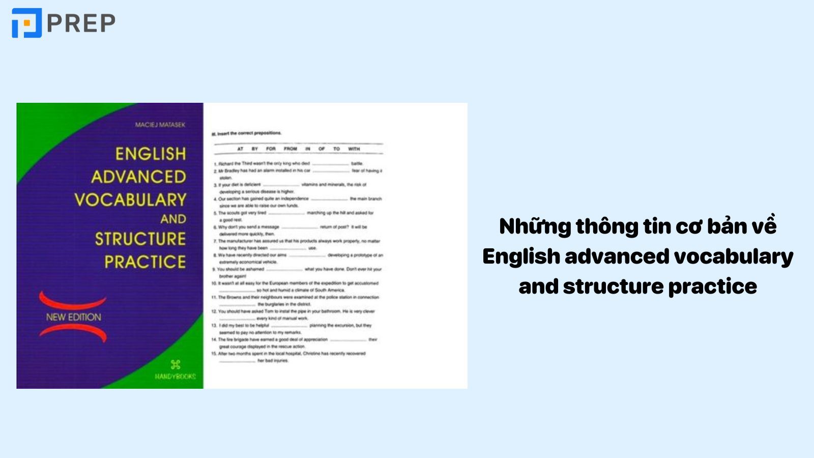 Tổng quan về sách English advanced vocabulary and structure practice 