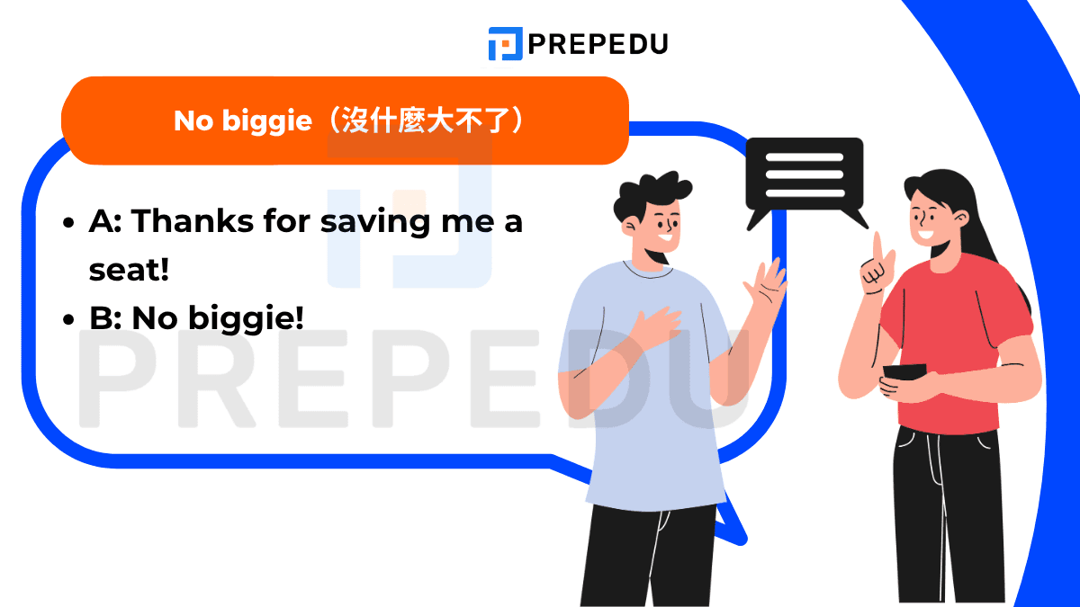 “No biggie” 是 'No big deal'(沒什麼大不了)的縮寫