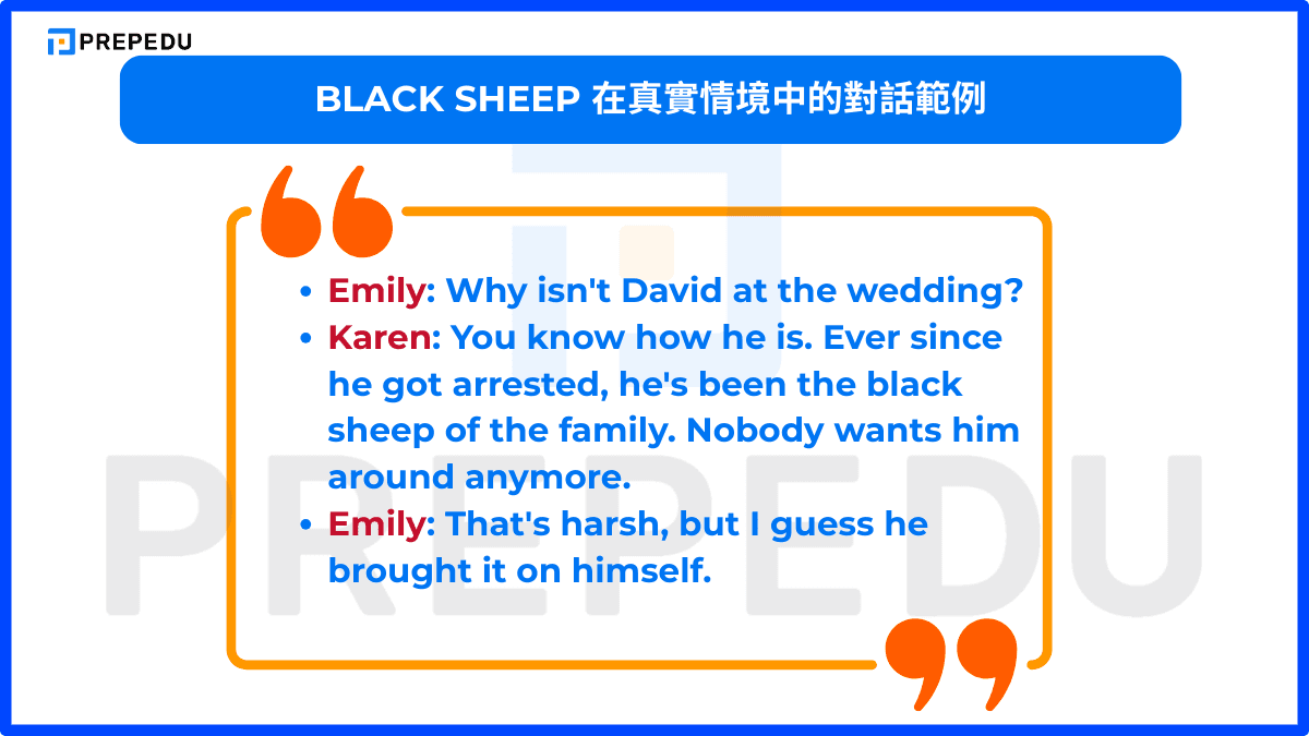 Black sheep 在真實情境中的對話範例