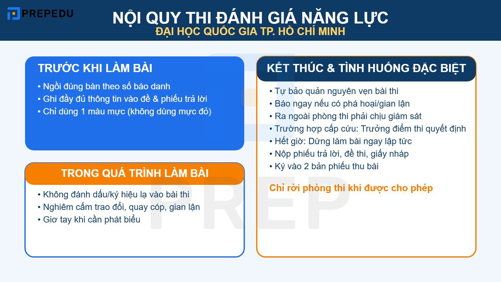 Nội quy thi đánh giá năng lực Đại học Quốc gia Thành phố Hồ Chí Minh