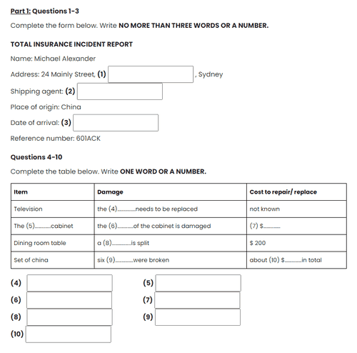 Luyện đề Note Completion IELTS Listening - đề số 2