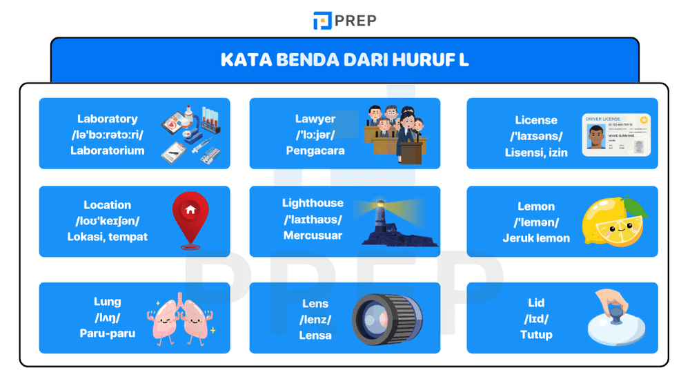 Kata benda dengan huruf L