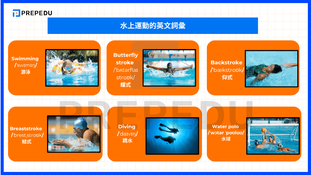 水上運動的英文單字