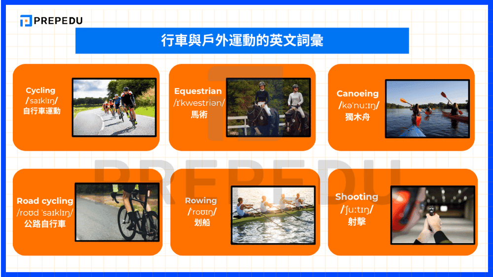 行車與戶外運動的英文詞彙