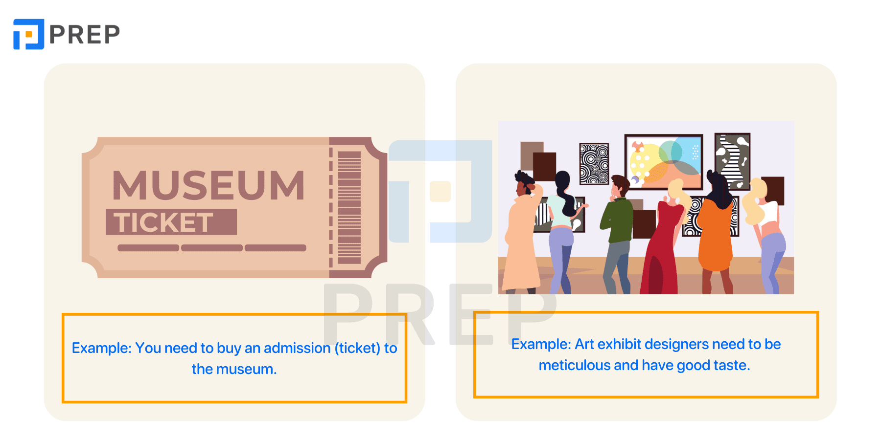 Other museum-related vocabulary