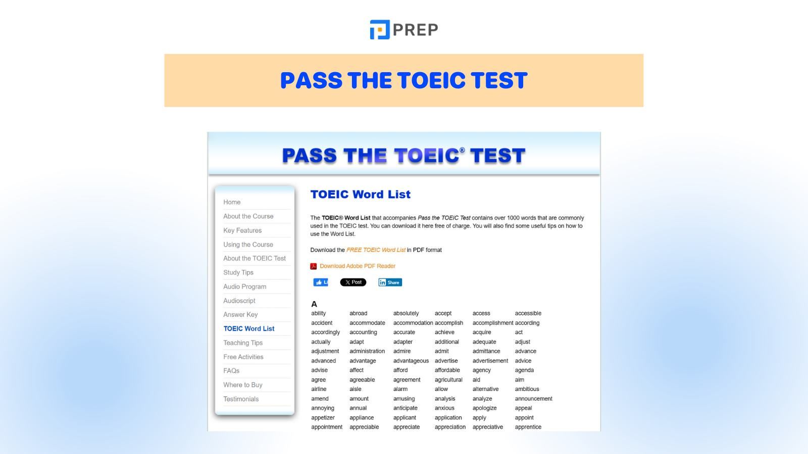 Pass the TOEIC test