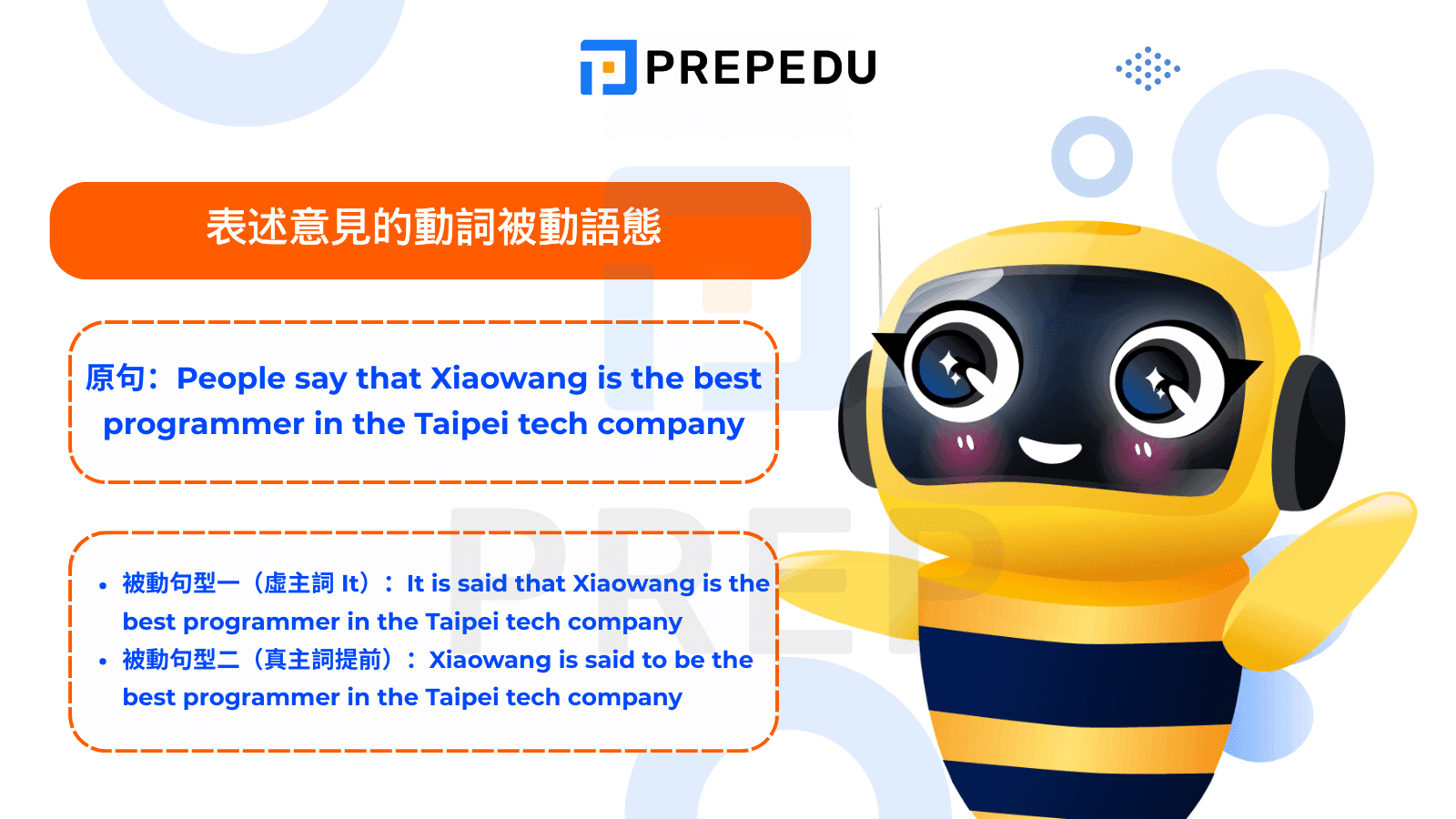 表述意見的動詞被動語態