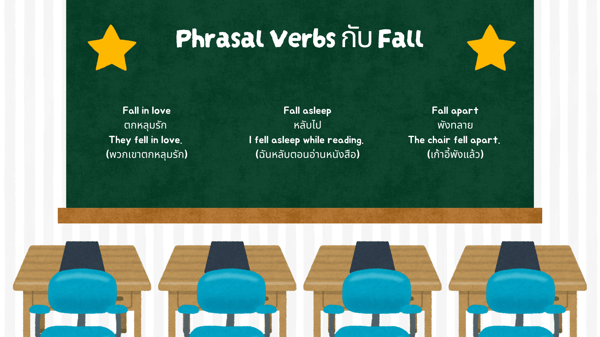 กริยา 3 ช่องของ Fall การใช้และตัวอย่างประโยค