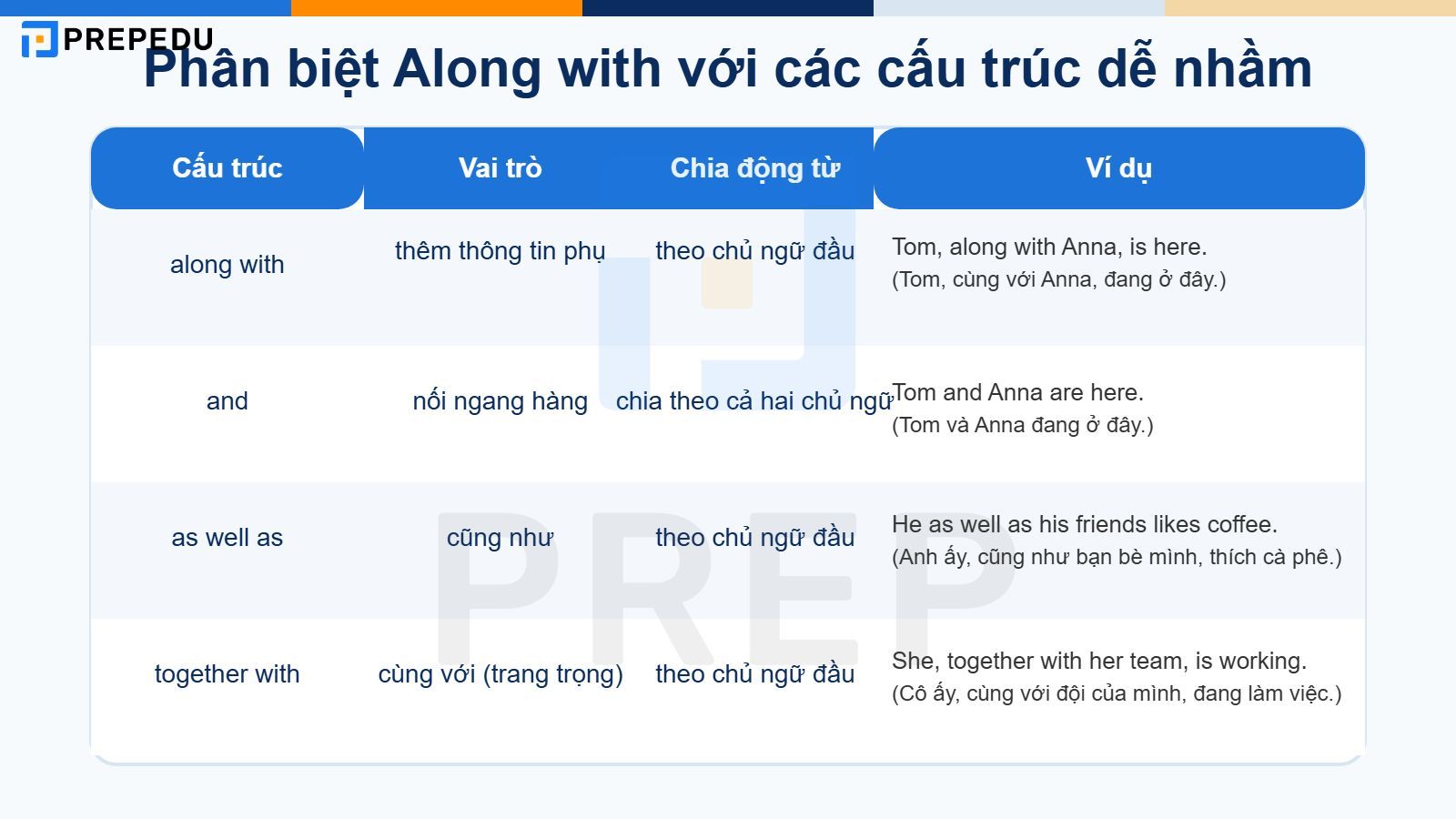 Phân biệt Along with với các cấu trúc dễ nhầm