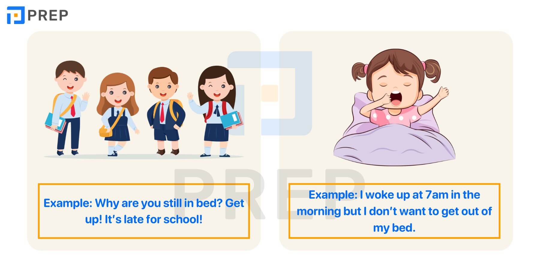 Phân biệt Get up và Wake up