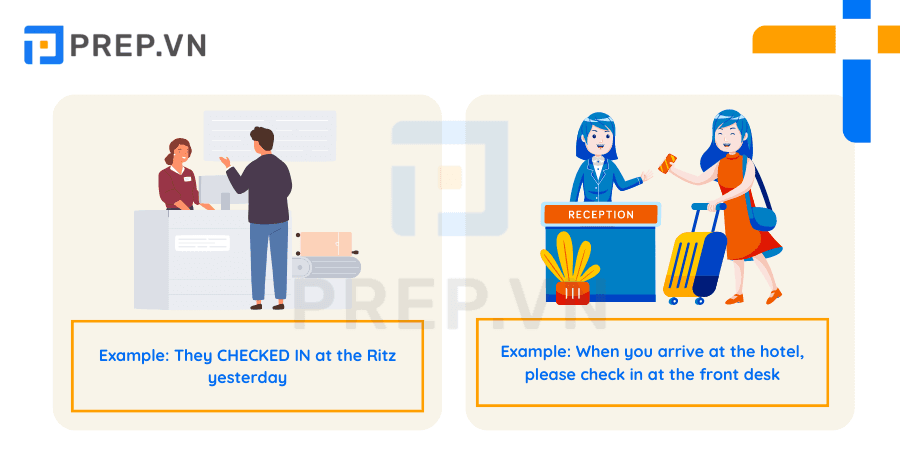 Phrasal verb Check in
