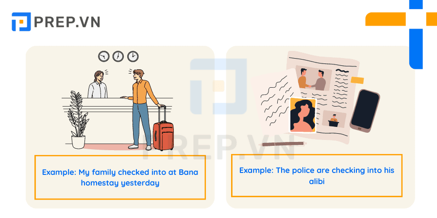Phrasal verb Check into