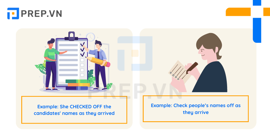 Phrasal verb Check off